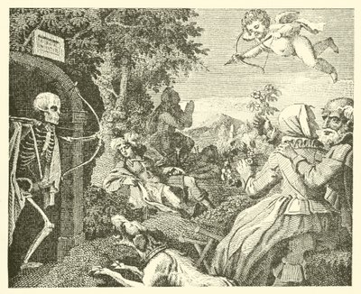 Ámor és a halál (metszet) alkotó: English School