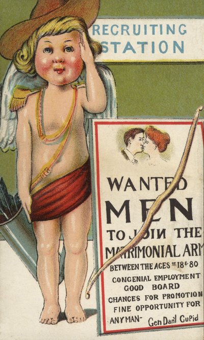 Ámor, mint a hadsereg toborzója (színes litó) alkotó: English School