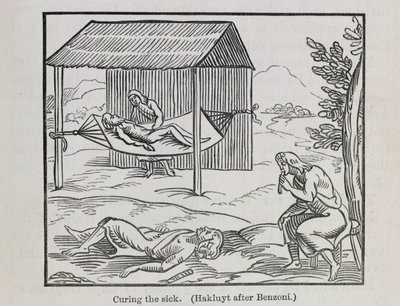 Betegek gyógyítása, Samuel Hazard „Santo Domingo múltja és jelene” című könyvéből, pub. 1873 (metszet) alkotó: English School