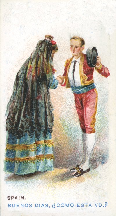 Szokásos köszöntés Spanyolországban, 1907 alkotó: English School