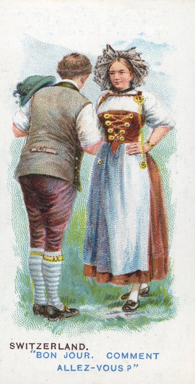 Szokásos köszöntés Svájcban, 1907 alkotó: English School