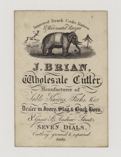 Cutler, J Brian, kereskedelmi kártya alkotó: English School