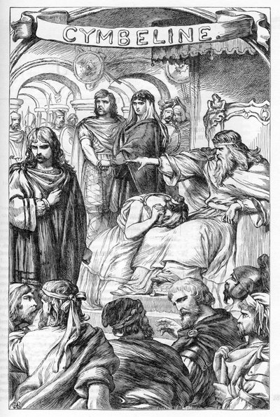 Cymbeline - (The Tragedy of Cymbeline, King of Britain) - Illusztráció a "" Completes de William Shakespeare" -ben" 1866 - E kiadás illusztrációi és általános formája Cassell illusztrált Shakespeare-jéből származik, amely Londonban jelent meg alkotó: English School