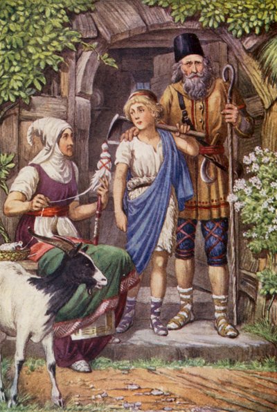 Cyrus és a pásztor (színes litográfia) alkotó: English School