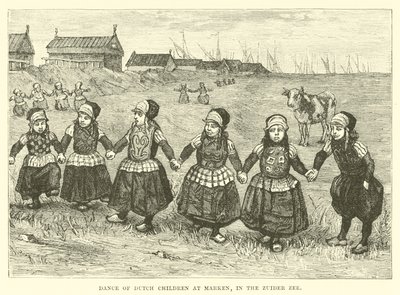 Holland gyerekek tánca Markenben, a Zuider Zee-ben alkotó: English School