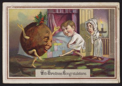 Táncoló karácsonyi puding (chromolitho) alkotó: English School