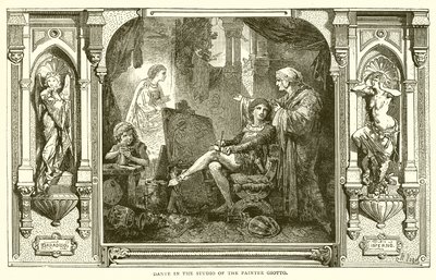 Dante a festő Giotto műtermében alkotó: English School