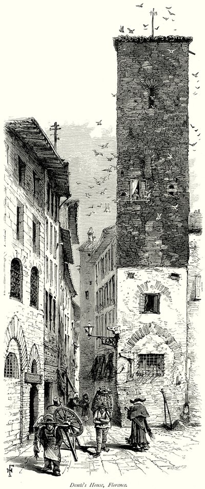 Dante háza, Firenze (metszet) alkotó: English School