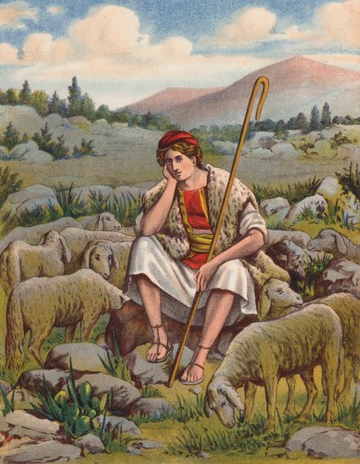 Dávid, a pásztor (színes litográfia) alkotó: English School