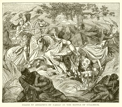 Nassaui Adolphus halála a gollheimi csatában alkotó: English School