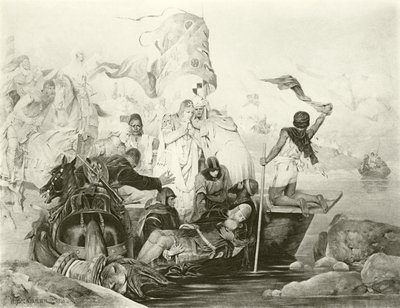 Barbarossa halála (mélynyomás) alkotó: English School