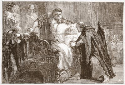 Bölcs Frigyes szász választófejedelem halála, illusztráció: James Aitken Wylie (1808-1890) A protestantizmus története című könyvéből, pub. 1878 alkotó: English School