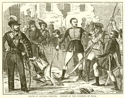 Henschi tábornok halála. Görgey a budai viharban alkotó: English School