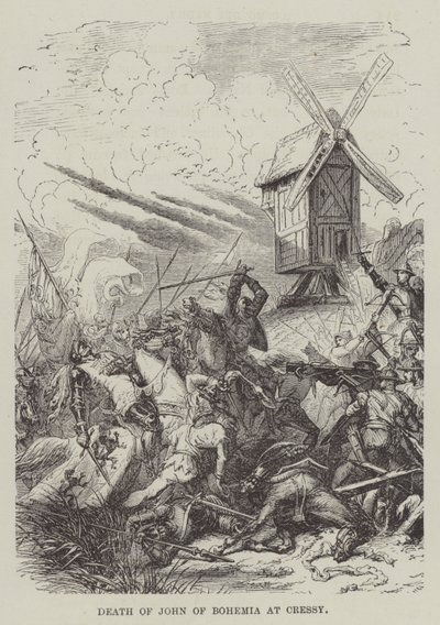 John of Bohemia halála Cressynél (metszet) alkotó: English School