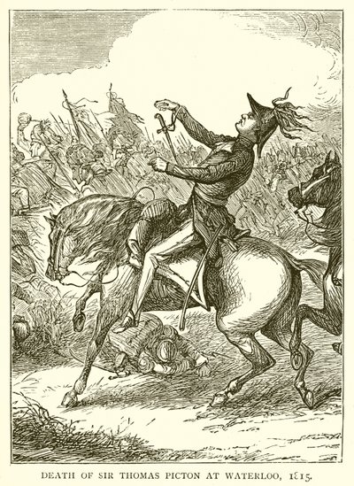 Sir Thomas Picton halála Waterlooban, 1815 alkotó: English School