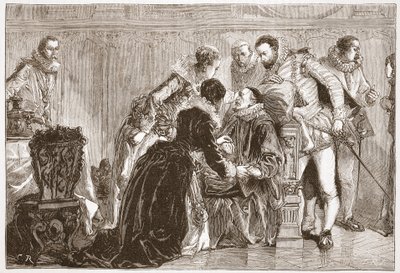Csendes Vilmos halála, Orange hercege, illusztráció James Aitken Wylie (1808-1890) „A protestantizmus története” című művéből, pub. 1878 (metszet) alkotó: English School