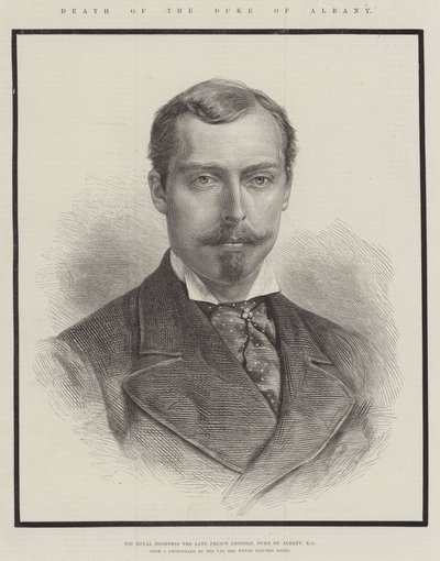 Albany hercegének, Ő Királyi Felsége néhai Lipót hercegnek, Albany hercegének halála, KG (metszet) alkotó: English School