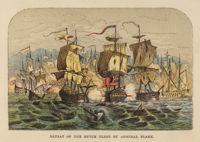 A holland flotta legyőzése Blake admirális által (színes metszet) alkotó: English School