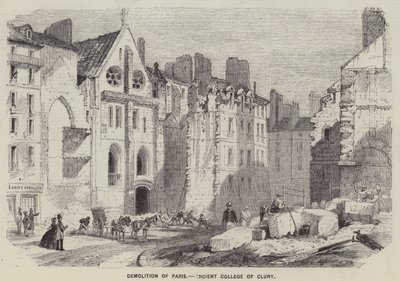 Párizs lerombolása, Cluny ókori kollégiuma (metszet) alkotó: English School