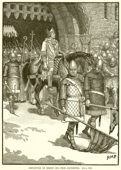 Odo püspök távozása Rochesterből alkotó: English School
