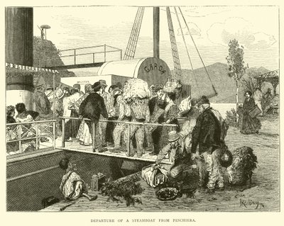 Abfahrt eines Dampfschiffs von Peschiera von English School