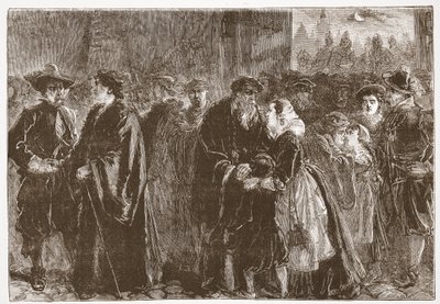 Az elűzött miniszterek távozása Kuttenbergből, illusztráció: James Aitken Wylie (1808-1890) A protestantizmus története című könyvéből, pub. 1878 alkotó: English School