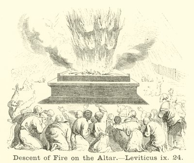 Tűz alászállása az oltárra, Leviticus, ix, 24 alkotó: English School