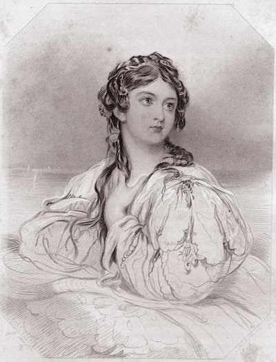 Desdemona, az Othello című darabból, "Shakespeare női galériája" alkotó: English School