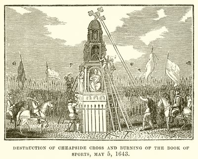 A Cheapside Cross megsemmisítése és a Sportkönyv felgyújtása, 1643. május 5 alkotó: English School