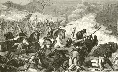 Bismarcks gróf cuirassiers megsemmisítése a Mitrailleuse által alkotó: English School