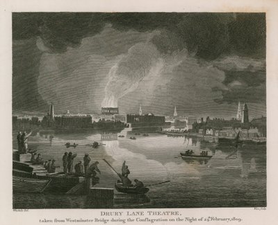 A Drury Lane Színház megsemmisítése, 1809. február 24 alkotó: English School