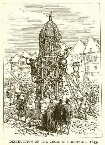 A kereszt megsemmisítése Cheapside-ban, 1643 alkotó: English School