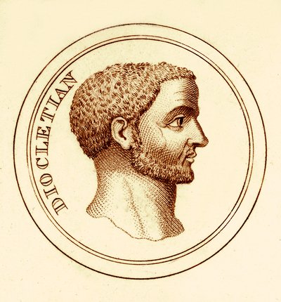 Dicoletianus, illusztráció a The Universal Historical Dictionary-ből, George Crabbtól, 1825-ben (digitálisan javított kép) alkotó: English School