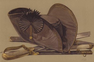 Lord Nelson kardja, kardja és kalapja (chromolitho) alkotó: English School