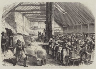 Szorongás London keleti részén, a Spitalfields Soup Kitchen (metszet) alkotó: English School