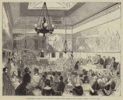 A díjak kiosztása HRH Albert herceg által az Adelphi-i Művészeti Társaságban, 1844. június 10., hétfő alkotó: English School