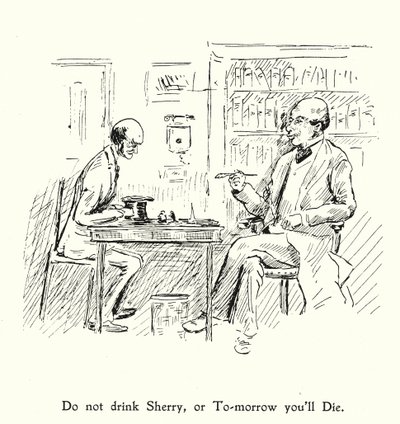Ne igyál Sherry-t, mert holnap meghalsz; egyél, igyál és légy vidám, mert holnap meghalunk (litográfia) alkotó: English School