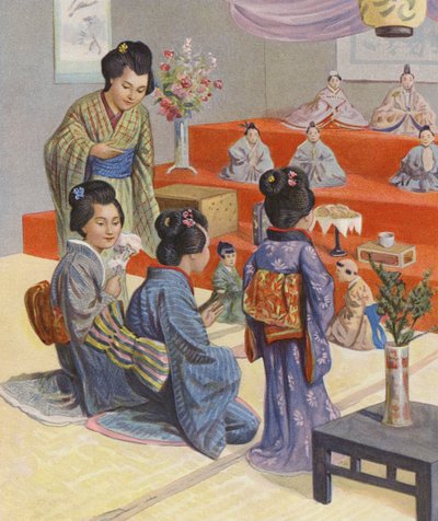 Babafesztivál Japánban (színes litográfia) alkotó: English School