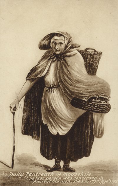 Dolly Pentreath of Mousehole, az utolsó ember, aki az ősi cornwalli nyelven beszélt (litho) alkotó: English School
