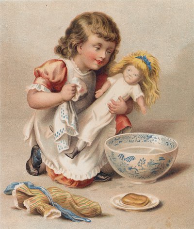 Dolly fürdője (chromolitho) alkotó: English School