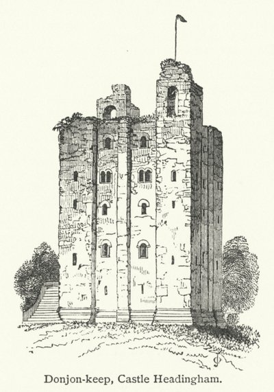 Donjon-keep, Headingham kastély (metszet) alkotó: English School