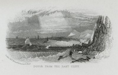 Dover az East Cliffről, Kent (metszet) alkotó: English School