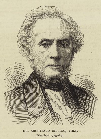 Dr. Archibald Billing, FRS (metszet) alkotó: English School