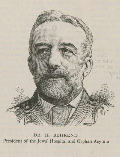 Dr. H. Behrend, a Zsidó Kórház és Árvamenhely elnöke alkotó: English School