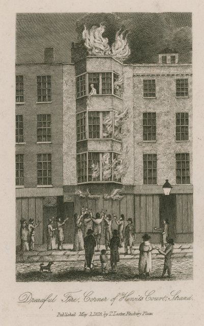 Rettenetes tűz, a Henrits udvar sarka, Strand alkotó: English School