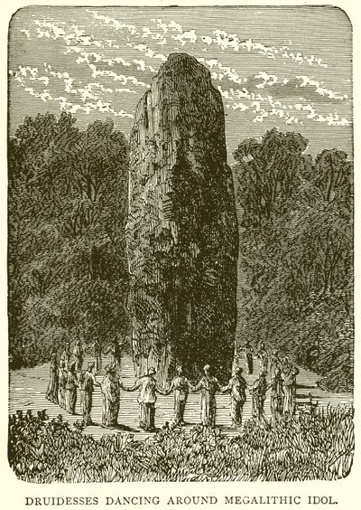 Druidesses táncol a Megalithic Idol körül alkotó: English School