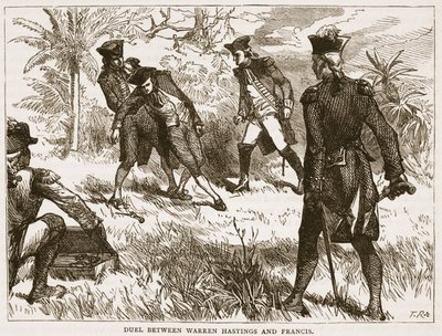 Warren Hastings és Francis párbaja, illusztráció a Cassells Illustrated History of India-ból, James Grant, pub. 1879 alkotó: English School