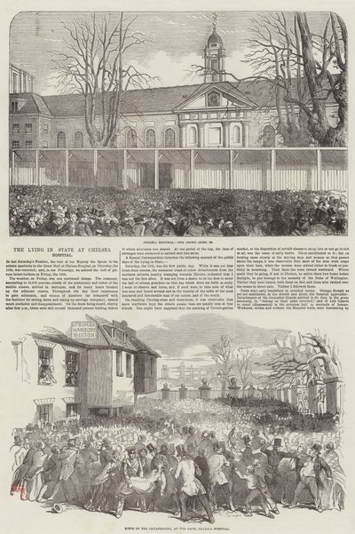 Wellington hercege államban fekszik a Chelsea kórházban (metszet) alkotó: English School