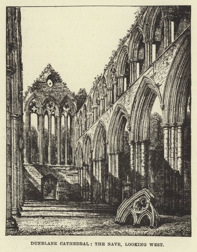 Dunblane katedrális, a hajó nyugatra néz alkotó: English School