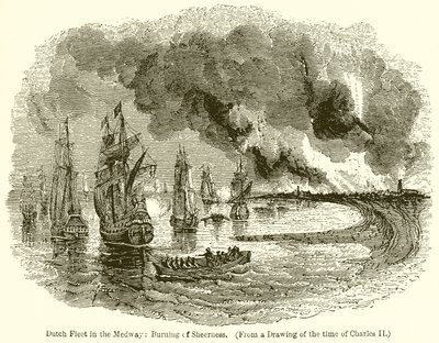 Holland Flotta a Medway-ben: Burning of Sheerness alkotó: English School